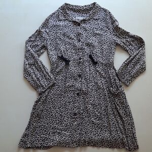 Zara 11 12 animal print button down dress